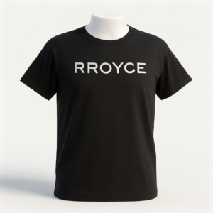 Schwarzes RROYCE T-Shirt RROYCE mit weißem RROYCE Schriftzug